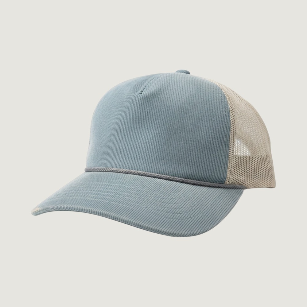 Richardson Outdoor Corduroy Trucker Hat Blue Cream Mesh Snapback Cap New